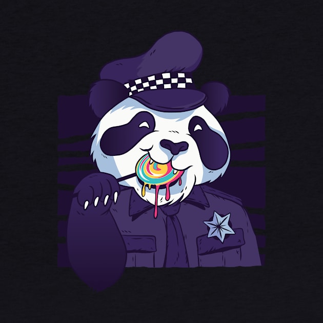 cute panda policeman cartoon gift by Midoart